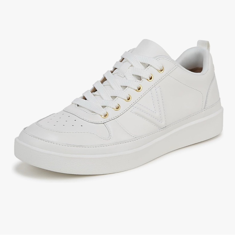 Vionic White Sneakers with Gold Accents